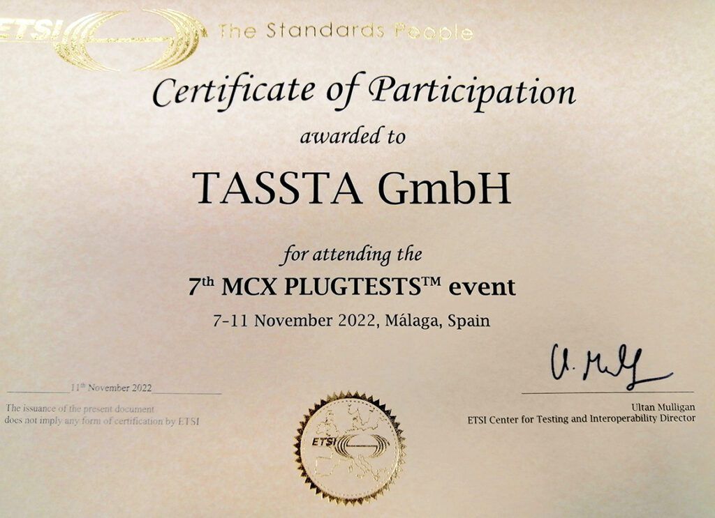 7th MCPTT plugtests TASSTA
