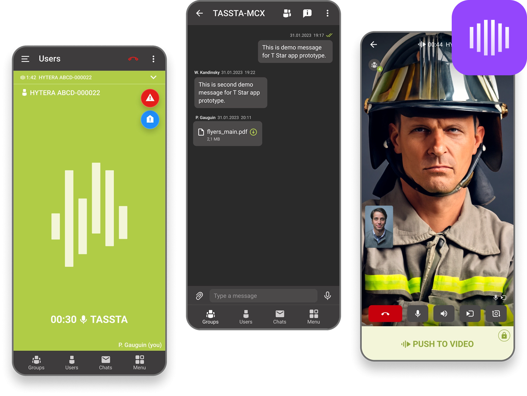 TASSTA T.Star MCX mobile app