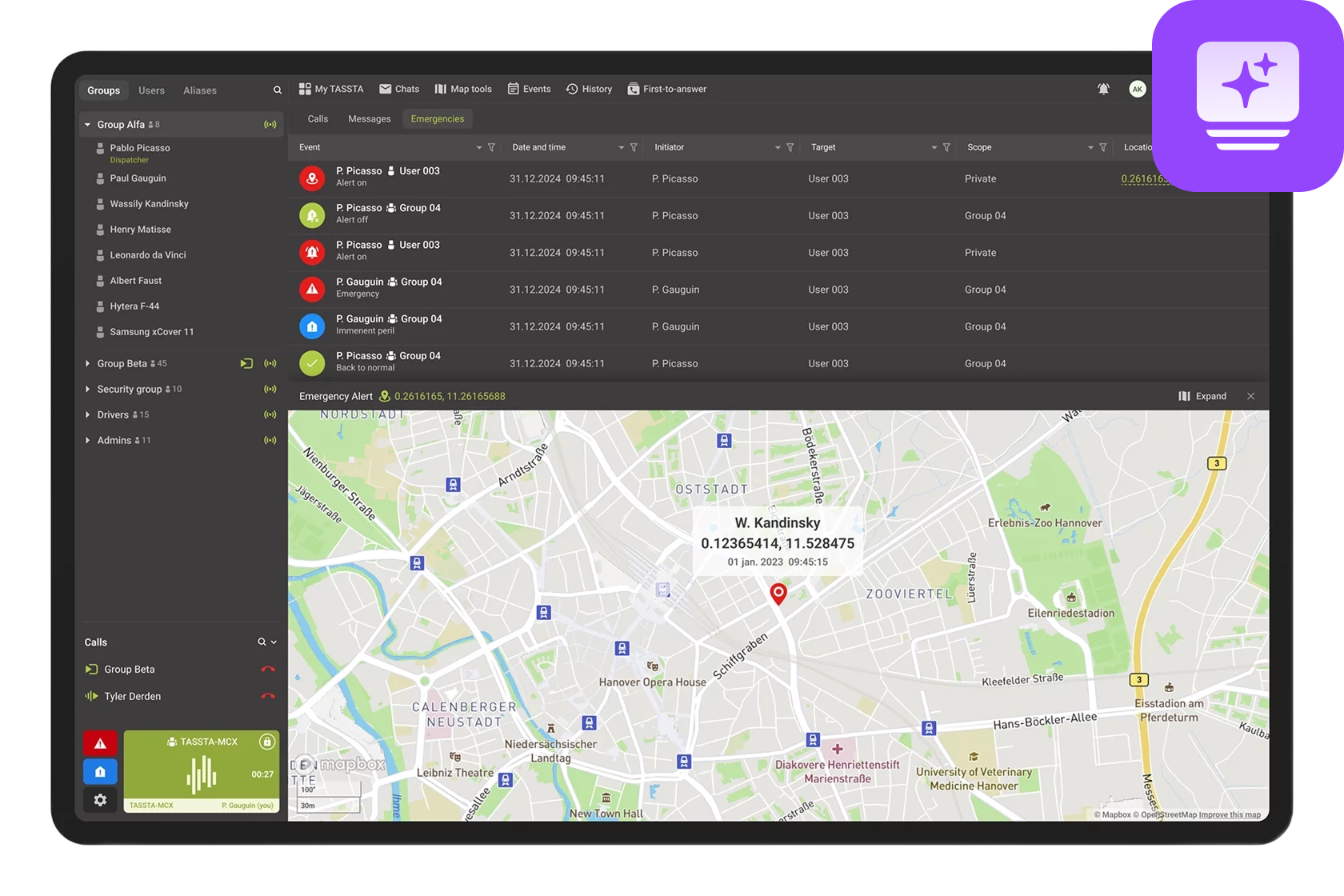TASSTA T.Galaxy MCX dispatcher app